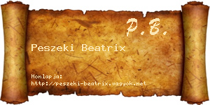 Peszeki Beatrix névjegykártya