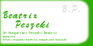 beatrix peszeki business card
